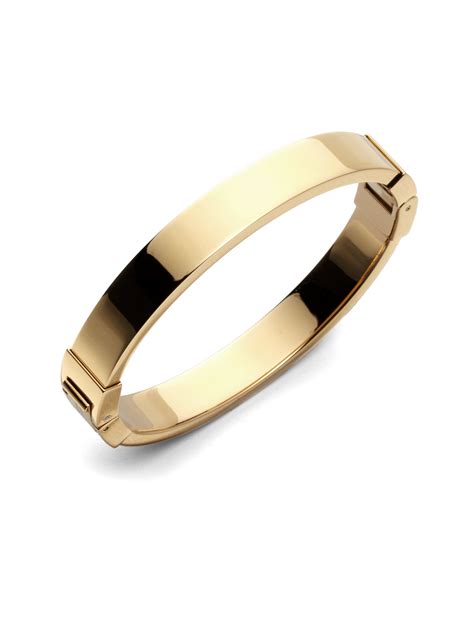 shiny gold tone michael kors hinged bracelet|Michael Kors Gold.